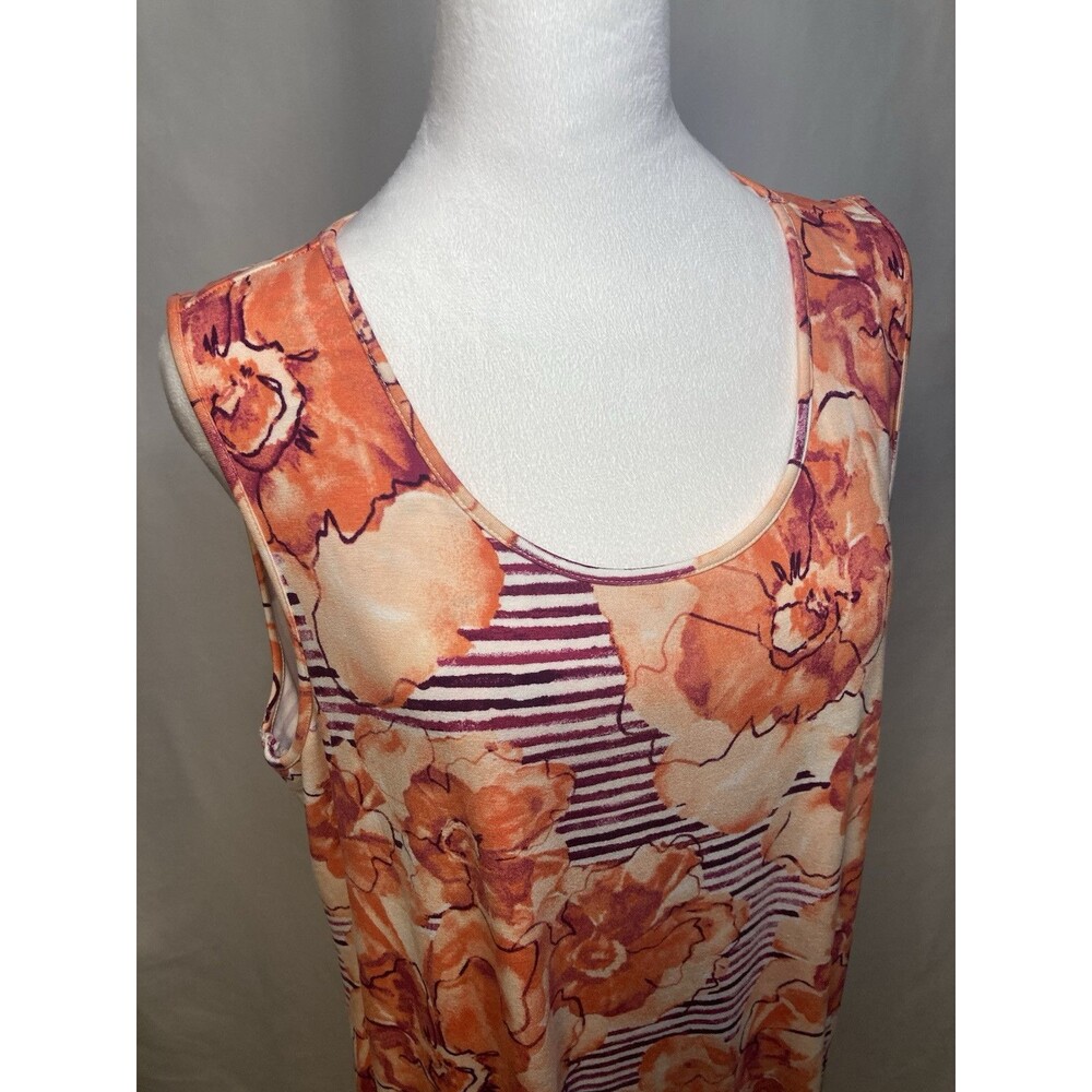 Chico's Dress Asymmetrical Womens 2 M/L Sleeveless Floral Midi Boho Tropical - Picture 6 of 10